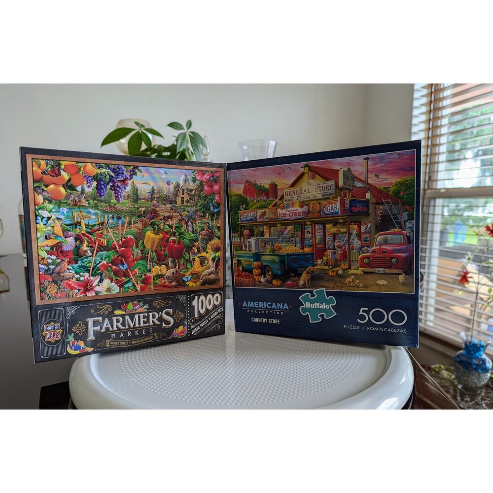 Bundle of (2) jigsaw puzzles (Masterpieces/Buffalo Americana)